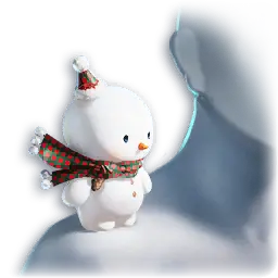 흰 눈송이 눈사람 (외형: 어깨) (각인)