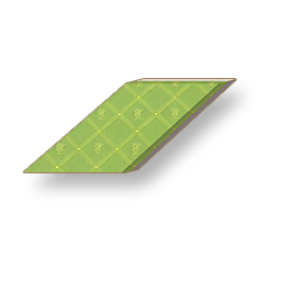 Flower Pattern - Lime Green Sloped Wall - Left