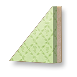 Flower Pattern - Green Rhombus Sloped Wall - Left