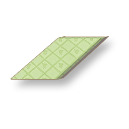 Flower Pattern - Green Rhombus Sloped Wall - Left