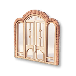 Red Brick Arched Wooden Door