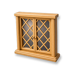 Diamond-Lattice Wooden Window