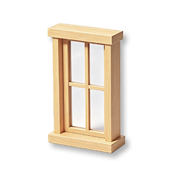 Cross-Lattice Wooden Window