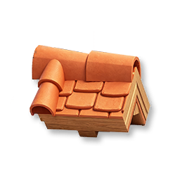 Rounded Tile Roof Ridge Corner - Left