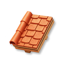 Rounded Tiled Sloped Roof - Left