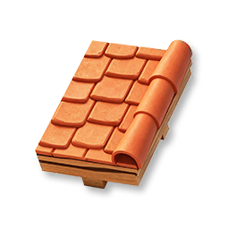Rounded Tiled Sloped Roof - Right