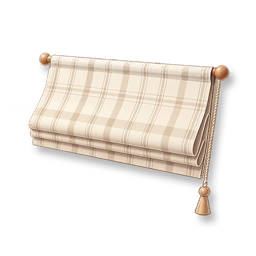 Plain-Check Roman Shade
