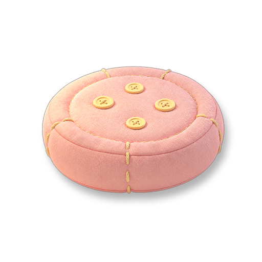 Button Cushion - Sunset Orange